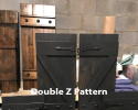 Double Z Pattern with calves and hinges. 